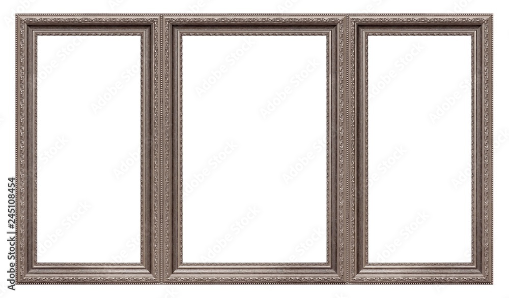 Triple silver frame (triptych) for paintings, mirrors or photos Triple silver frame (triptych) for paintings, mirrors or photos