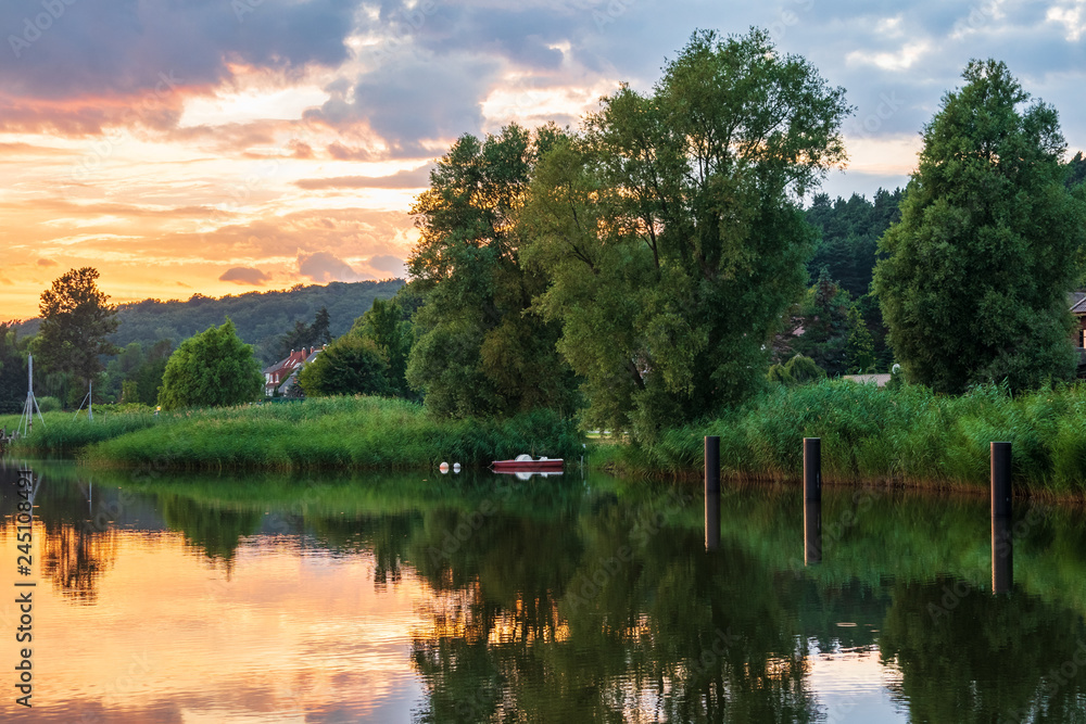 Lake in Sellin at sunset in Ruegen, Germany Lake in Sellin at sunset in Ruegen, Germany