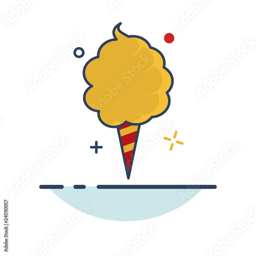 Carnival Icon | Cotton Candy Icon - with Outline Filled Style