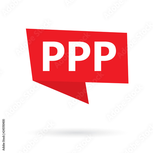 PPP (Public private partnership) acronym on a sticker- vector illustration