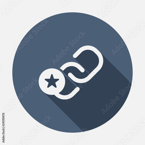 Link icon  multimedia icon with star sign. Link icon and best  favorite  rating symbol. Vector illustration