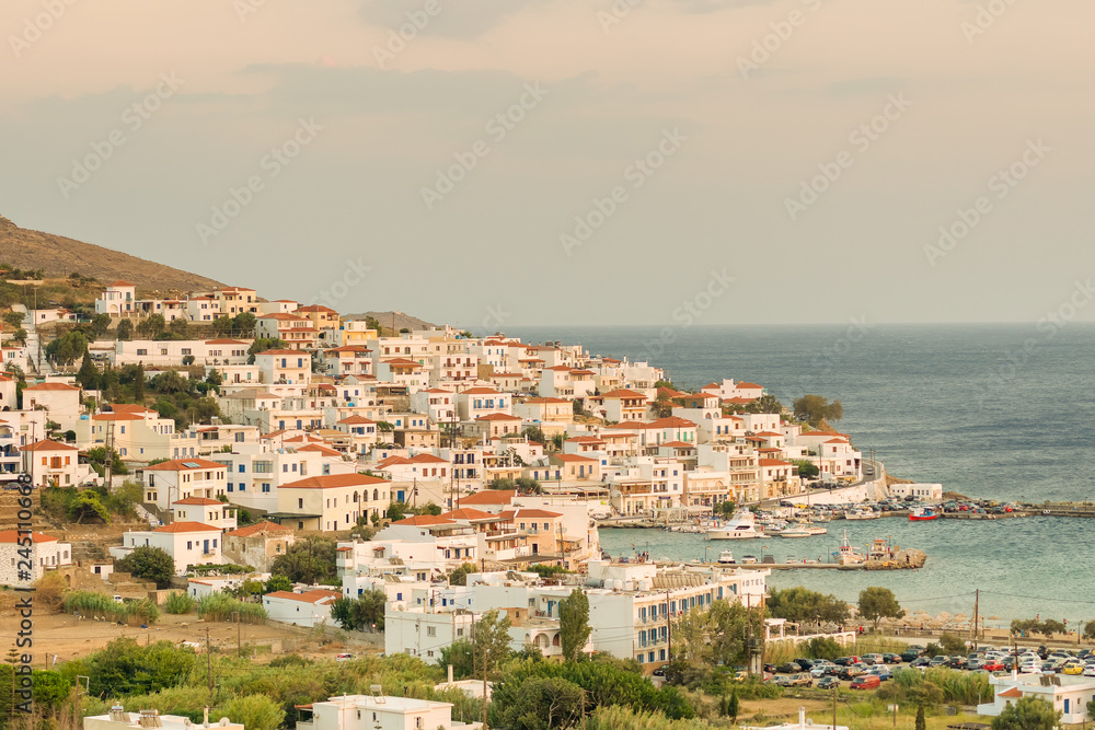 Batsi village at Andros island in Greece. A beautiful touristic destination.