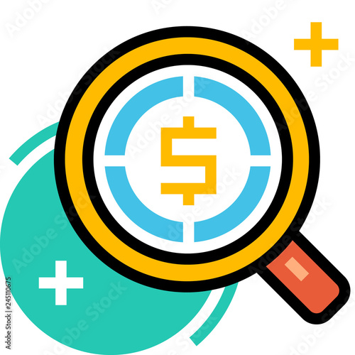 Seeking for opportunities LineColor illustration