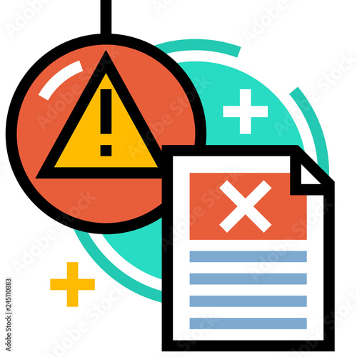 Business threats LineColor illustration