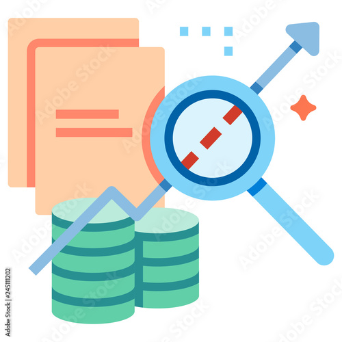 Predictive analytic flat illustration