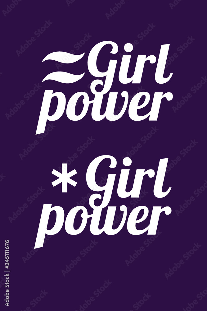Trendy icon. Girl power text. Women rights. Superhero concept. Woman power Trendy icon. Girl power text. Women rights. Superhero concept. Woman power