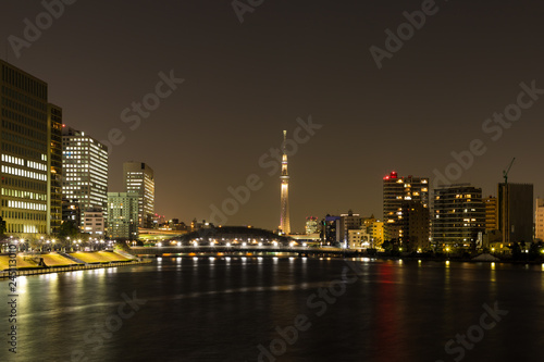 (東京都ｰ都市風景)新川から望む墨田方面の夜景１１ © moarave