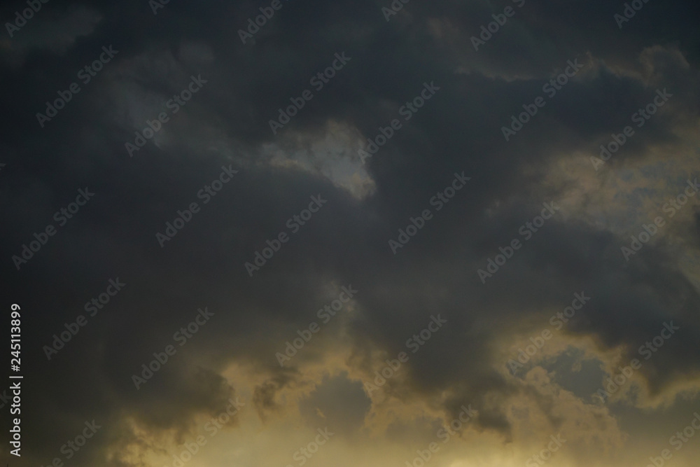 Dark clouds cloudscape template background