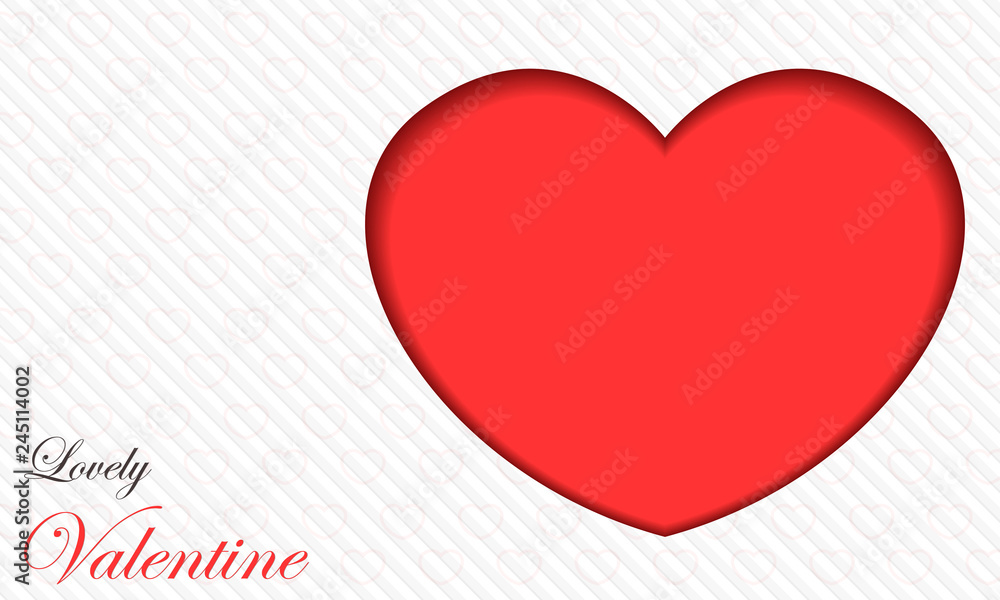 Lovely Valentine Red And White Card - Vector Lovely Valentine Red And White Card - Vector