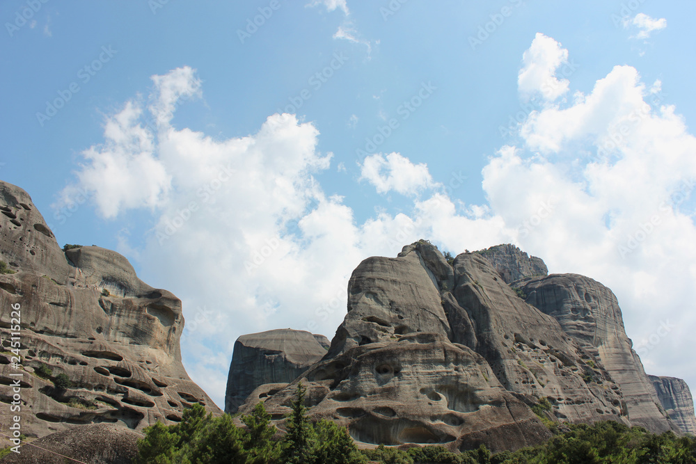 Landscape of Meteora rock formation Kalambaka Greece