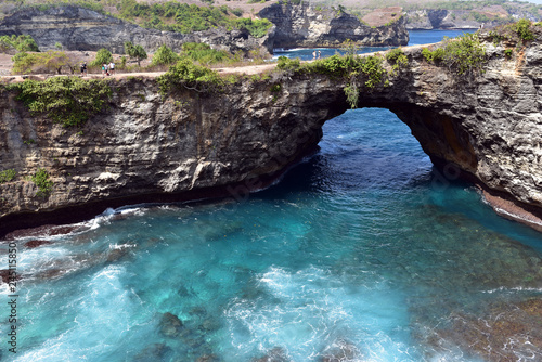 Broken Beach is a natural bridge  a stunning natural formation on the coast of Nusa Penida  Indonesia