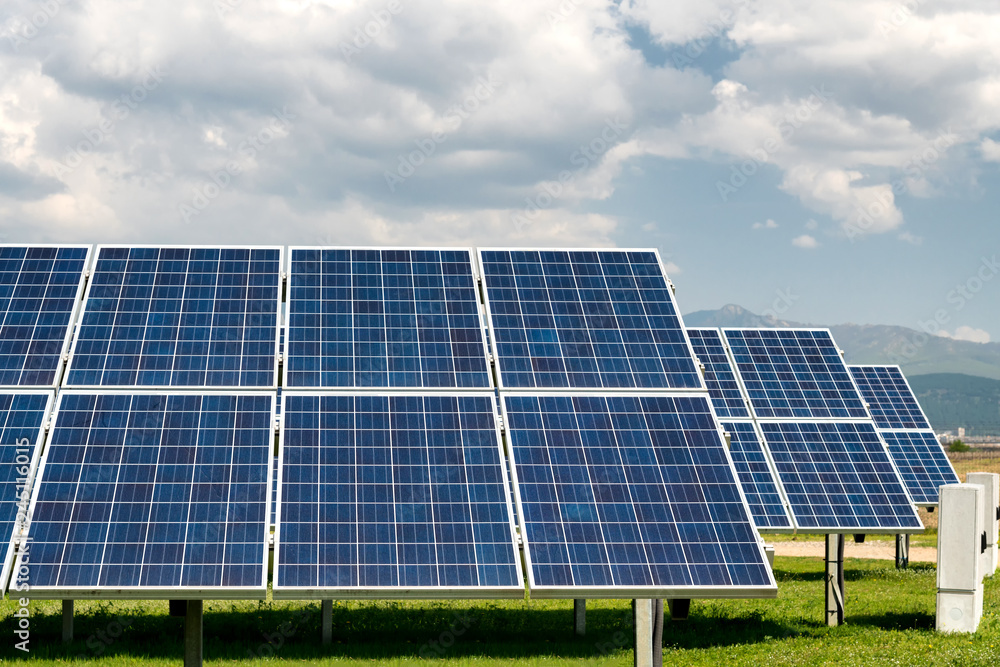 Solar panel, photovoltaic, alternative electricity source - concept of sustainable resources Solar panel, photovoltaic, alternative electricity source - concept of sustainable resources