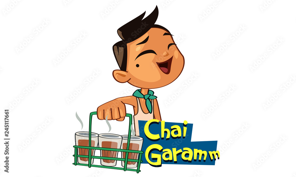 Chai garam sticker cartoon vector illustration Stock Vector | Adobe Stock