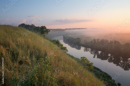Dawn on river.