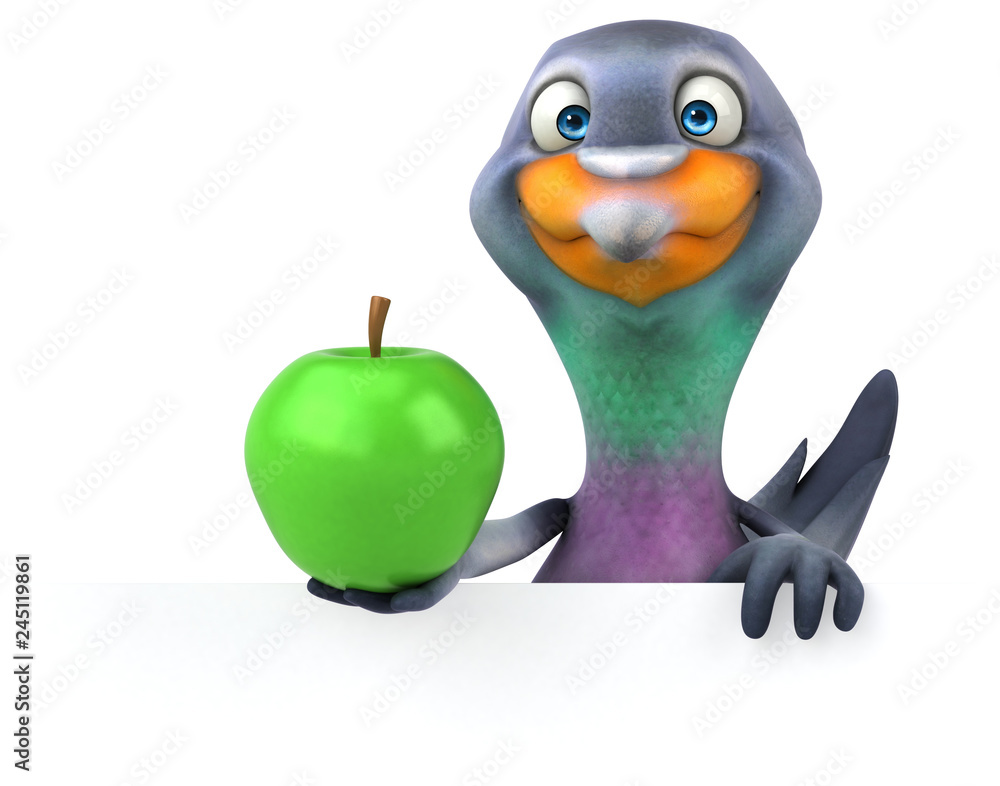 Fototapeta premium Fun pigeon - 3D Illustration