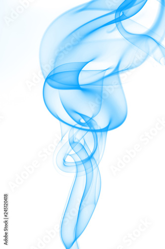 blue smoke abstract on white background