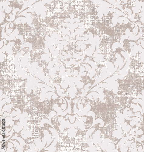 Rococo texture pattern Vector. Floral ornament decoration old effect. Victori...