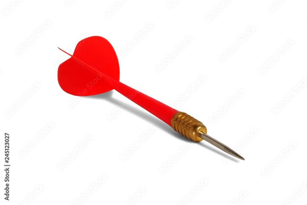 Red dart on white Red dart on white