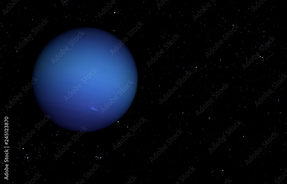 Planet Neptune on the stars background. 3D illustration.