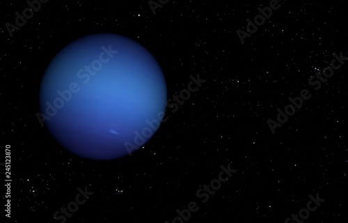 Planet Neptune on the stars background. 3D illustration.