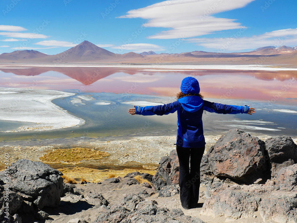 Young woman Laguna Colorada, Bolivia