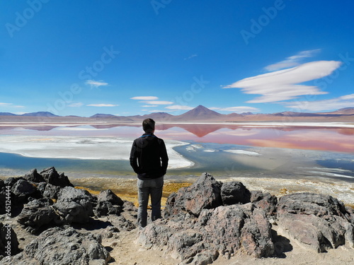 Young man at Laguna Colorada, Bolivia