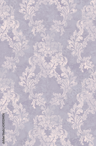 Rococo pattern texture Vector. Floral ornament decoration. Royal ements. Vict...