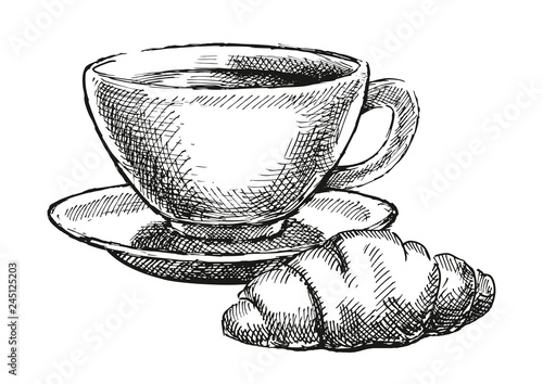 Coffee with croissant 