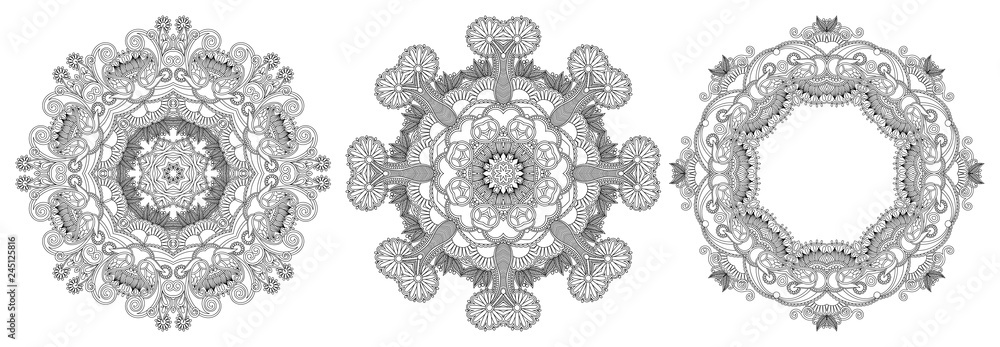 set of circle lace decorative ornament set of circle lace decorative ornament