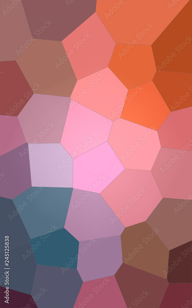 Abstract illustration of Vertical brown blue pink and red colorful Giant Hexagon background, digitally generated. Abstract illustration of Vertical brown blue pink and red colorful Giant Hexagon background, digitally generated.