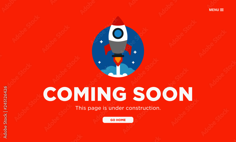 Coming Soon Page Design for Website Stock Vector | Adobe Stock