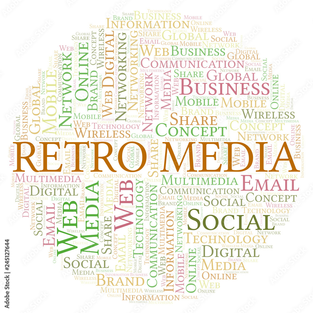 Fototapeta premium Retro Media word cloud.