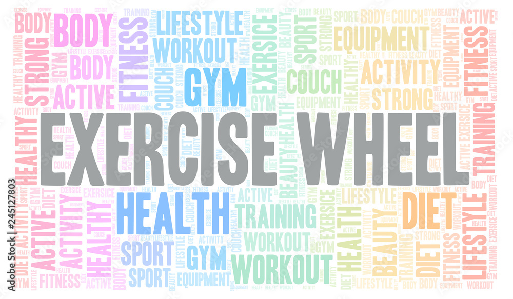 Fototapeta premium Exercise Wheel word cloud.