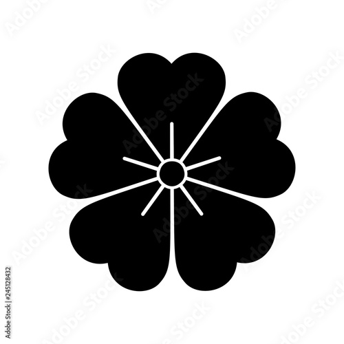 Flower icon in flat style isolated on white background. Kamon Symbols of Japan. Spring symbol for your web site design, logo. Vector illustration.