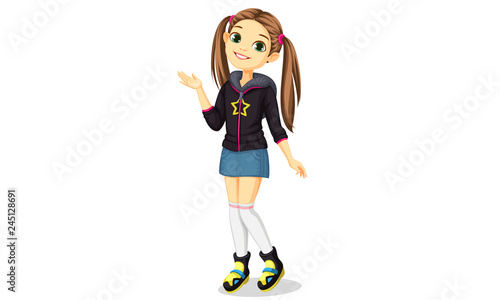 Cute stylish girl standing