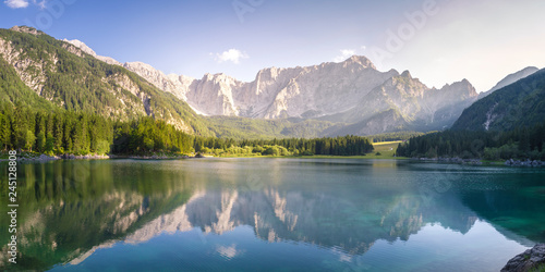 Photos Superior Fusine Lake with Mount Mangart on the background