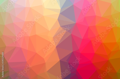 Illustration of abstract Orange, Pink, Red, Yellow horizontal low poly background. Beautiful polygon design pattern.