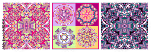 set of circle lace and bandanna design