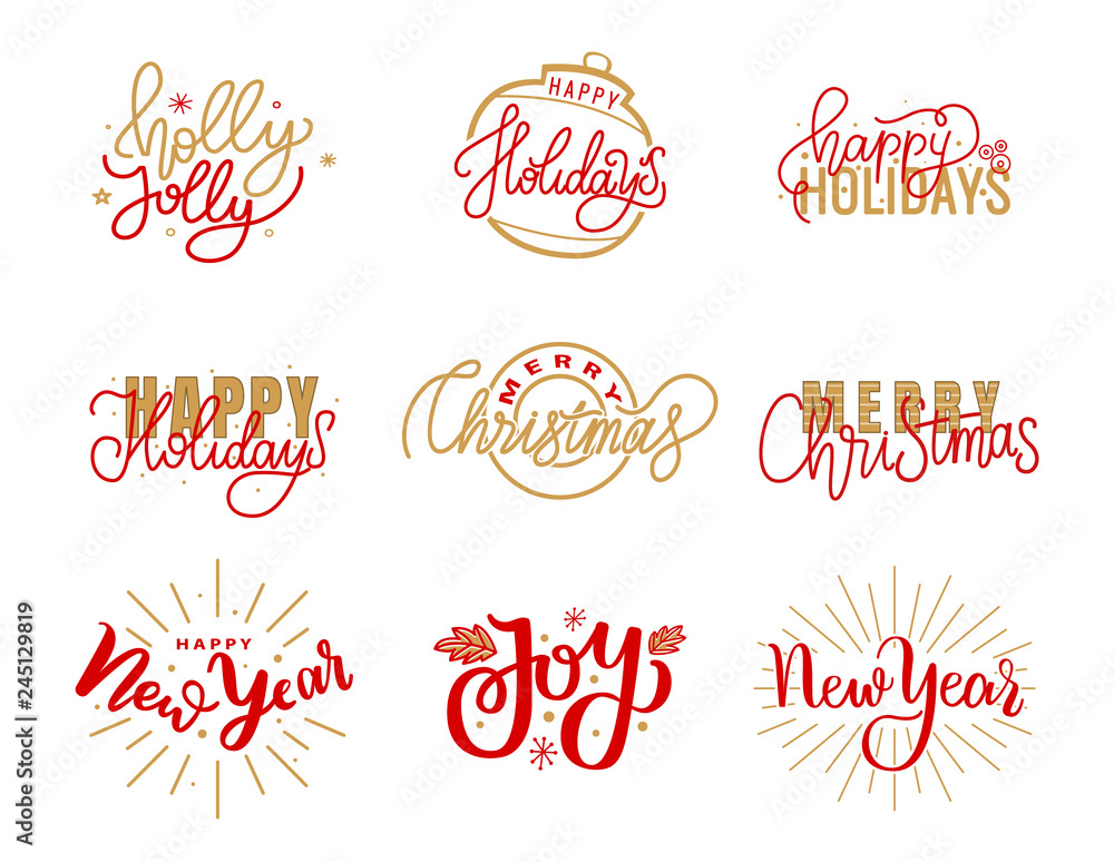 Happy Holidays Lettering Hand Drawn Doodle Text Happy Holidays Lettering Hand Drawn Doodle Text