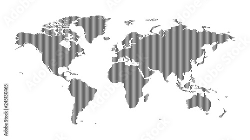 vertical striped world map for interior, design, advertising, screensaver, wallpaper, cover, wall