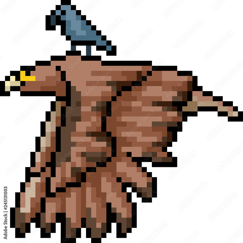 vector pixel art bird friend