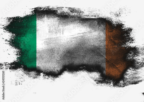 Fotografie Ireland flag painted with brush