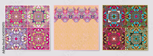 set of ornamental decorative template