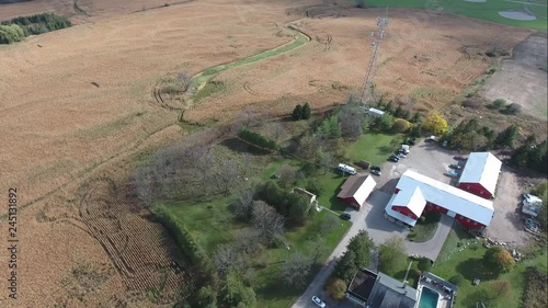 Red Farmhouse By Wheat Field photo