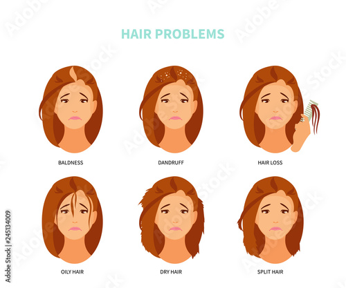 Hair problems vector