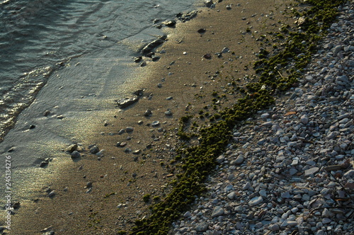 Strucures at a beach from above