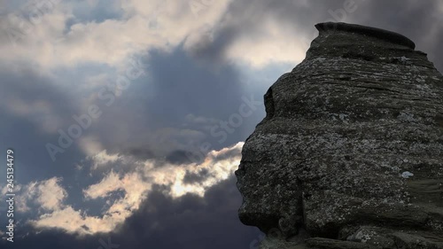 The Sphinx Rock (Sfinxul) in Bucegi Mountains, Romania photo