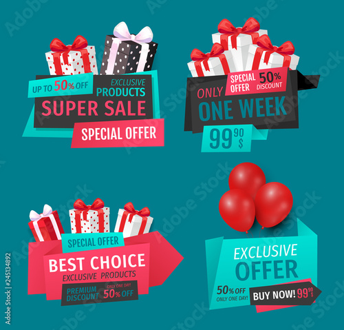 Mega Discount, Exclusive Product Sale Banners Set