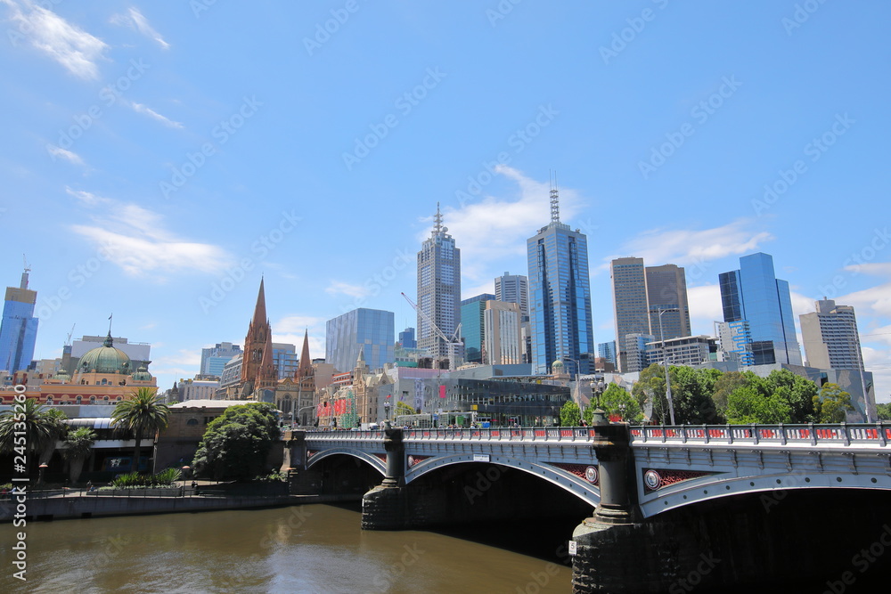Naklejka premium Cityscape Melbourne Australia