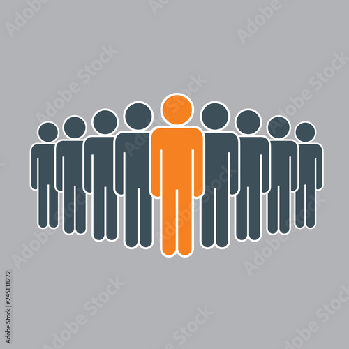 Set of Icon in flat style isolated on grey background. Vector People.